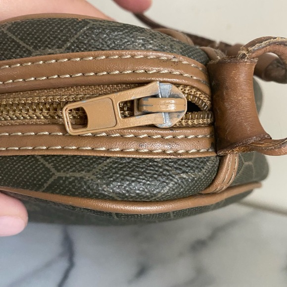 Christian Dior Vintage Crossbody Bag Brown Honeycomb Monogram Coated Canvas - Picture 5 of 12